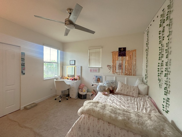 13007 Anthorne Ln, Boynton Beach, FL 33436 - carpeted bedroom featuring a ceiling fan and baseboards