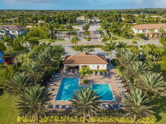 13007 Anthorne Ln, Boynton Beach, FL 33436 - aerial view of residential area featuring a pool
