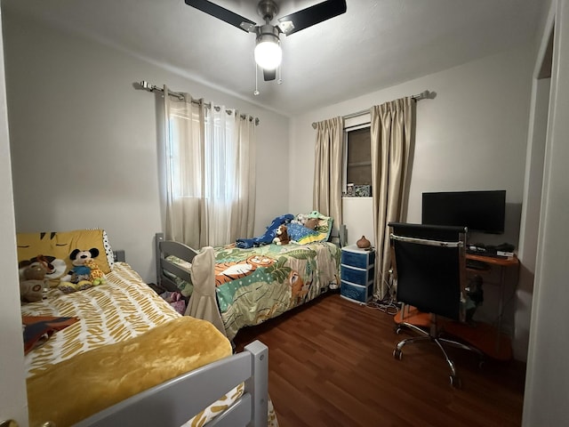181 Morgans Way, Palm Springs, FL 33461 - bedroom with wood finished floors, a desk, and ceiling fan