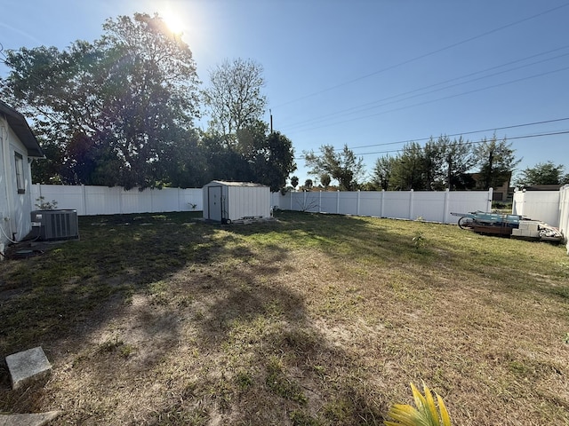 181 Morgans Way, Palm Springs, FL 33461 - view of yard featuring a storage unit, cooling unit, and an outdoor structure