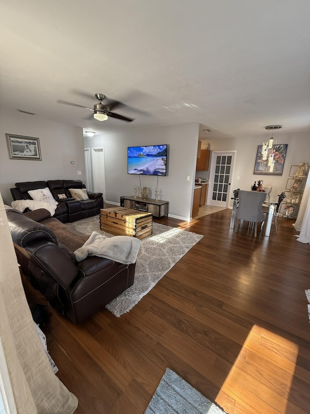 181 Morgans Way, Palm Springs, FL 33461 - living area with wood finished floors, ceiling fan, and baseboards