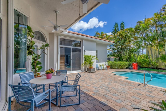 106 Sedona Way, Palm Beach Gardens, FL 33418 - swimming pool with a ceiling fan and a patio area