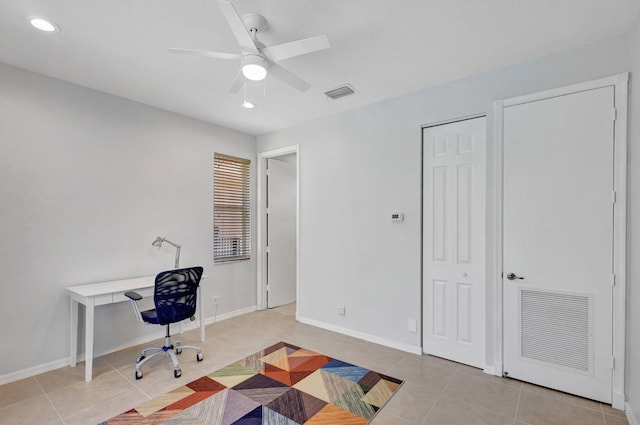 106 Sedona Way, Palm Beach Gardens, FL 33418 - office featuring light tile patterned floors, recessed lighting, and baseboards
