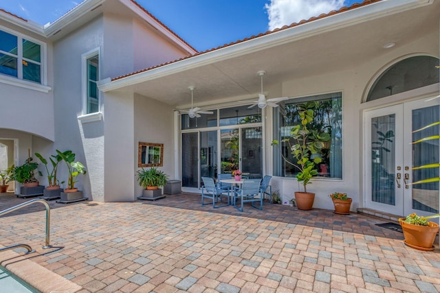 106 Sedona Way, Palm Beach Gardens, FL 33418 - view of patio with french doors and ceiling fan