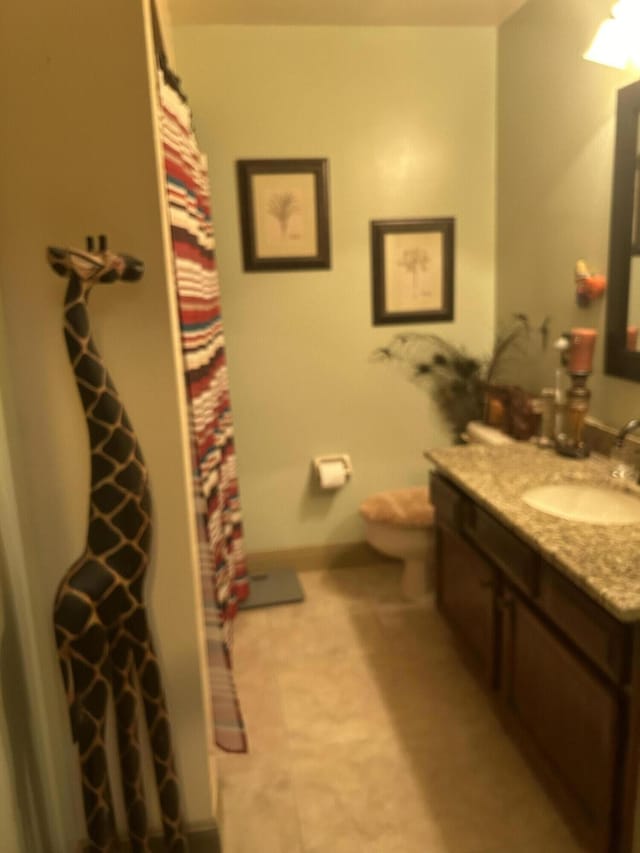 2010 Colonial Rd Unit 3, Fort Pierce, FL 34950 - full bathroom with vanity, toilet, and a shower with curtain