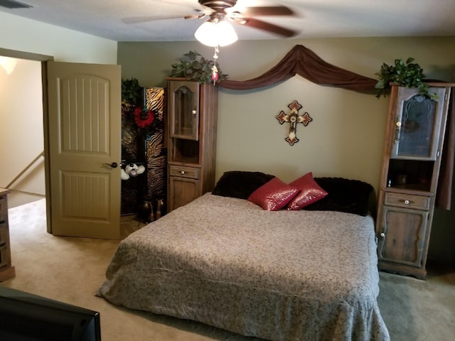 2010 Colonial Rd Unit 3, Fort Pierce, FL 34950 - bedroom with light carpet and a ceiling fan