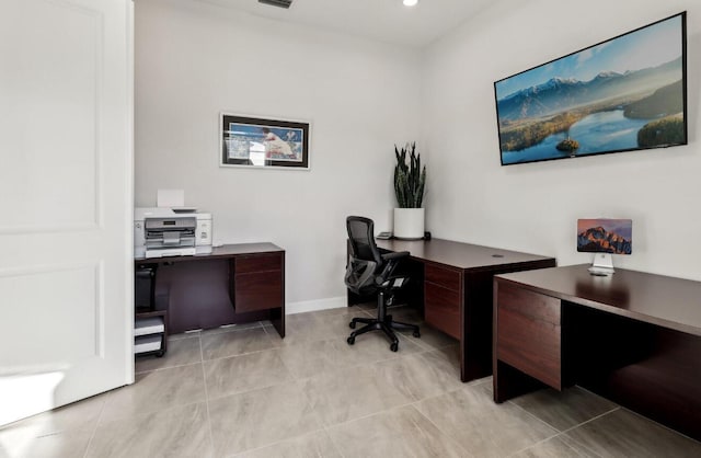 822 Hookline Cir, Loxahatchee, FL 33470 - home office featuring baseboards and light tile patterned floors
