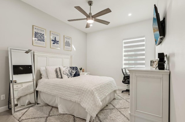 822 Hookline Cir, Loxahatchee, FL 33470 - bedroom featuring baseboards, a ceiling fan, and recessed lighting
