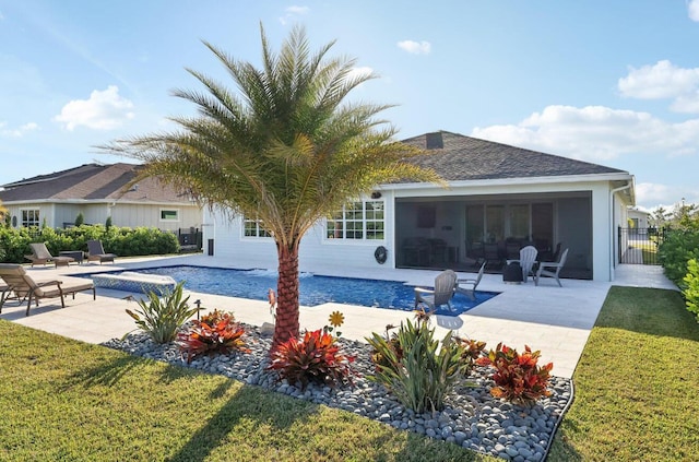 822 Hookline Cir, Loxahatchee, FL 33470 - back of house with a patio area and a shingled roof