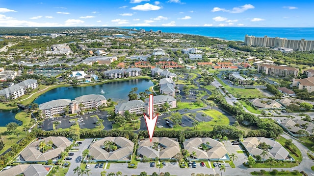 1127 E Seminole Ave Unit 14D, Jupiter, FL 33477 - aerial view of property and surrounding area featuring a large body of water