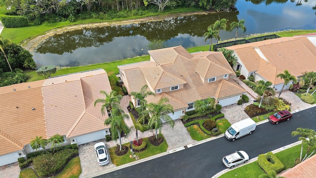 view from above of property with a nearby body of water