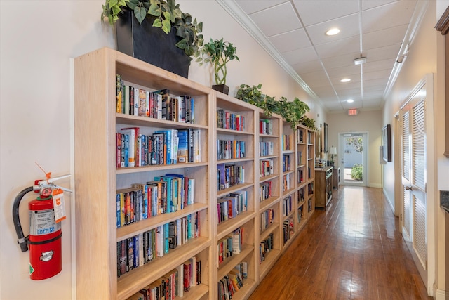 2016 S Federal Hwy Unit 206, Boynton Beach, FL 33435 - corridor with recessed lighting, crown molding, wood-type flooring, and baseboards