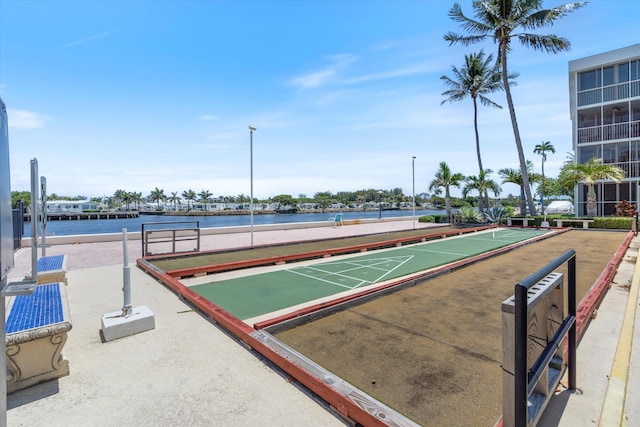 2016 S Federal Hwy Unit 206, Boynton Beach, FL 33435 - view of property's community with a bocce ball area, shuffleboard, and a water view