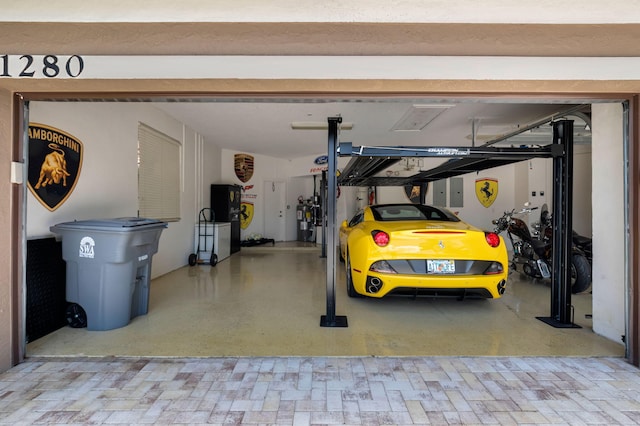 garage featuring electric panel