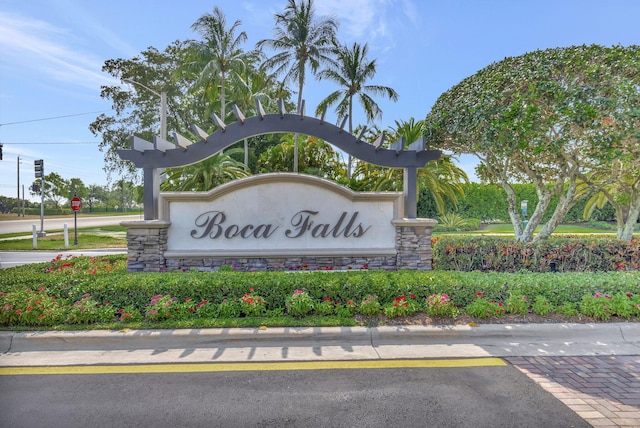 view of community sign