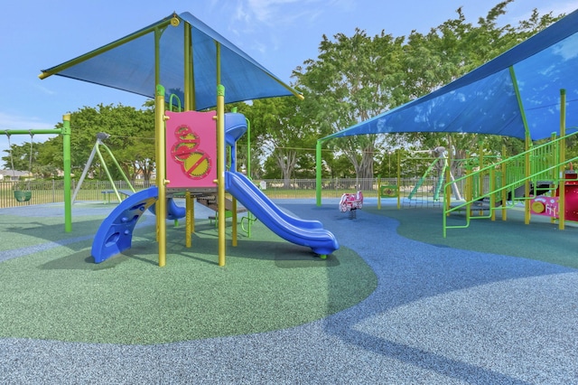 community play area featuring fence