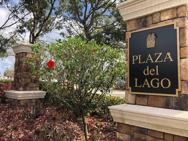 view of community sign