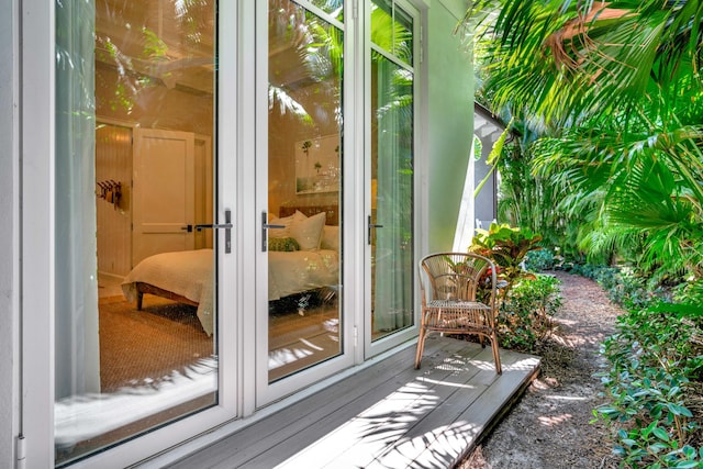 entrance to property with french doors