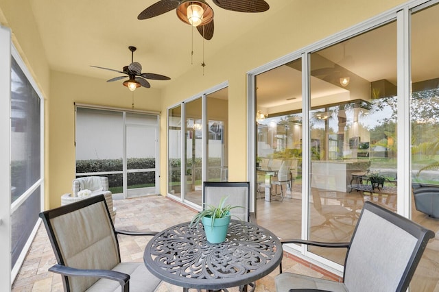 7816 Red River Rd, West Palm Beach, FL 33411 - sunroom with ceiling fan and plenty of natural light