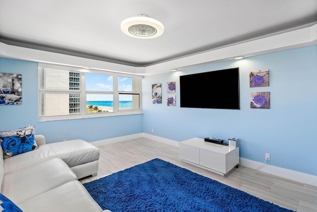 3000 S Ocean Blvd Unit 6010, Boca Raton, FL 33432 - living room with light wood-style floors and baseboards