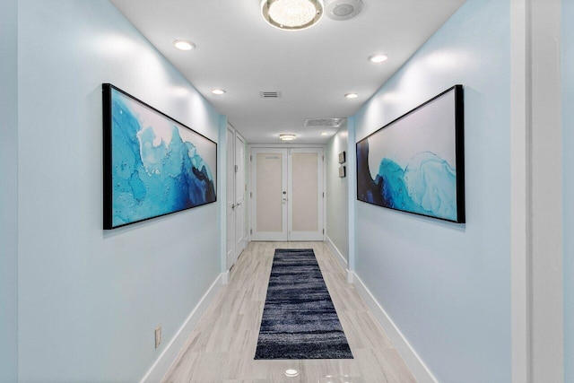 3000 S Ocean Blvd Unit 6010, Boca Raton, FL 33432 - hall with baseboards, light wood-style flooring, and recessed lighting