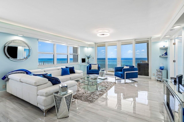 3000 S Ocean Blvd Unit 6010, Boca Raton, FL 33432 - living area featuring floor to ceiling windows and baseboards