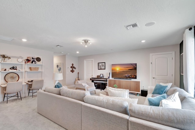 4646 Eventing St, Lake Worth, FL 33467 - living area with light colored carpet, recessed lighting, and a textured ceiling