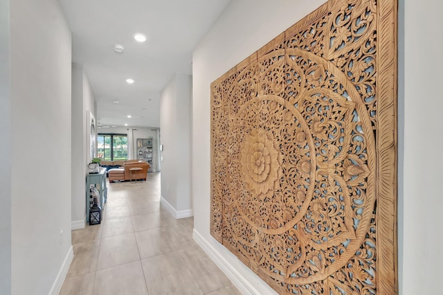 4646 Eventing St, Lake Worth, FL 33467 - corridor with recessed lighting and light tile patterned floors