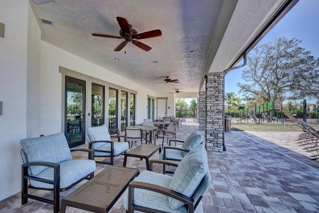 4646 Eventing St, Lake Worth, FL 33467 - view of patio / terrace with a ceiling fan and outdoor dining space