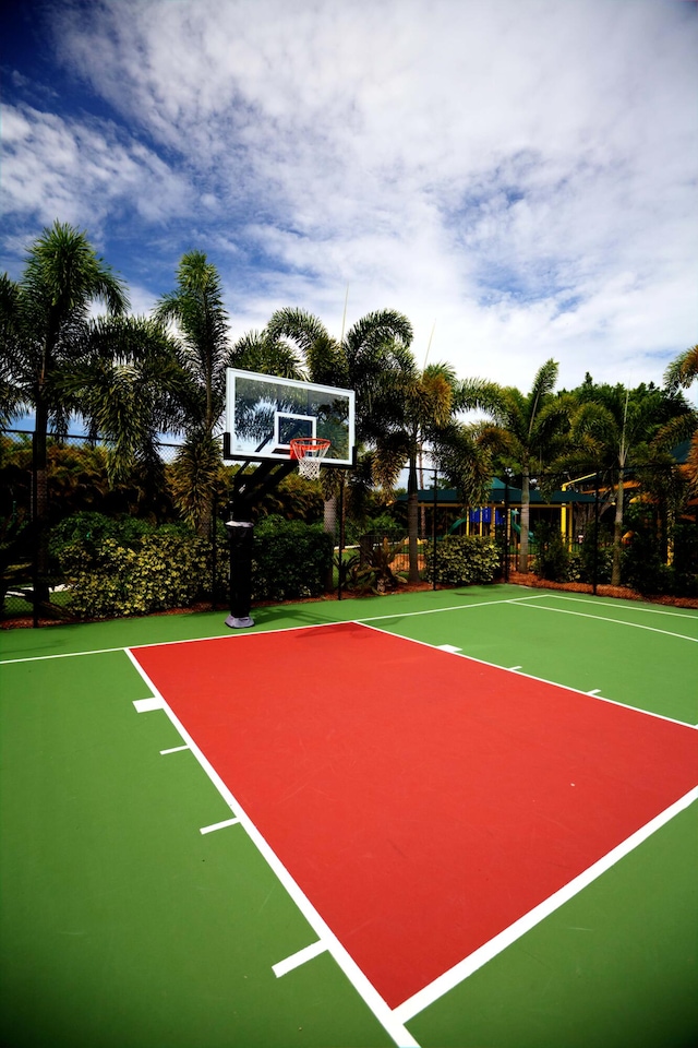 view of basketball court with community basketball court