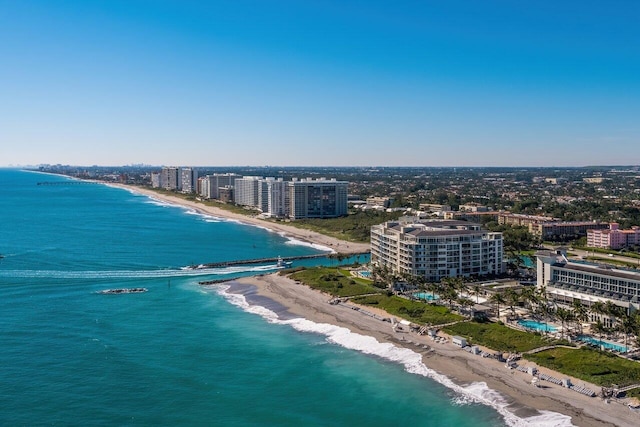 drone / aerial view of extended coastline