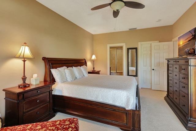 212 Cypress Point Dr, Palm Beach Gardens, FL 33418 - bedroom with light carpet and a ceiling fan