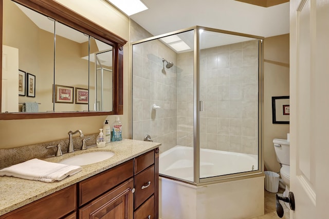 212 Cypress Point Dr, Palm Beach Gardens, FL 33418 - bathroom with toilet, bath / shower combo with glass door, and vanity
