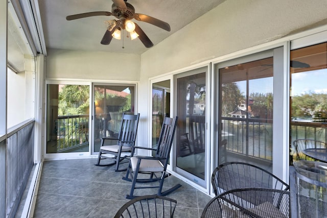 212 Cypress Point Dr, Palm Beach Gardens, FL 33418 - sunroom / solarium featuring a ceiling fan and healthy amount of natural light