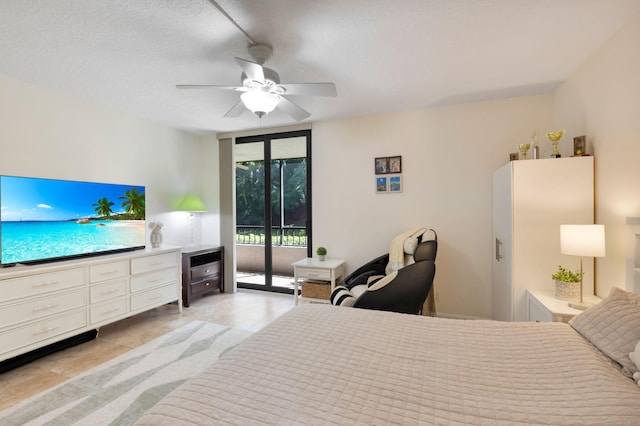 2070 Homewood Blvd Unit 1115, Delray Beach, FL 33445 - bedroom with access to exterior, floor to ceiling windows, and ceiling fan