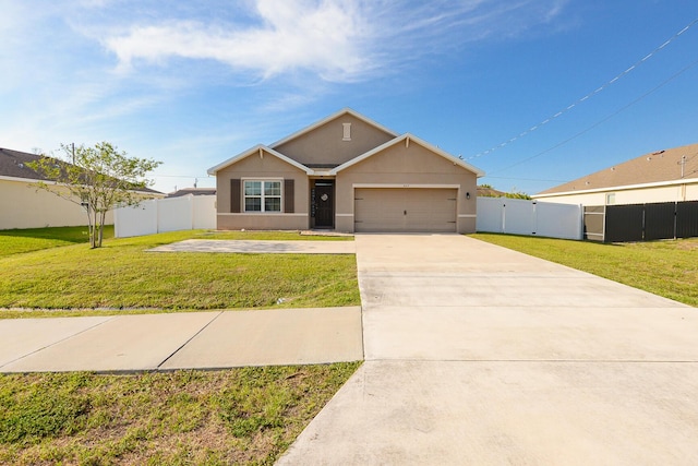 567 SW Paar Dr, Port Saint Lucie, FL 34953 - view of front of home with stucco siding, a garage, concrete driveway, and a gate