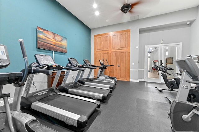 gym with baseboards