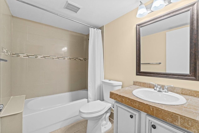 629 Sea Pine Way Unit D1, Greenacres, FL 33415 - full bathroom with toilet, shower / bath combo, tile patterned floors, and vanity