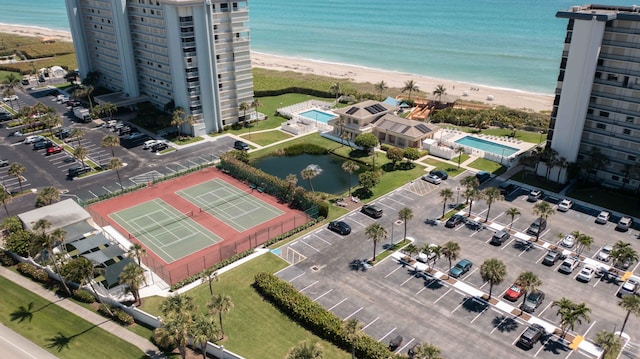 bird's eye view of expansive beach