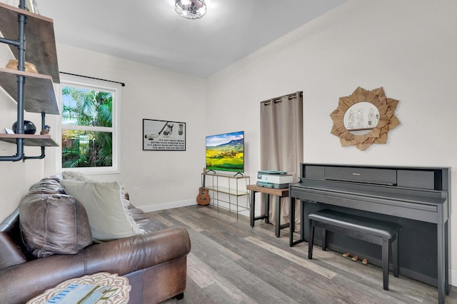 765 Lagoon Dr, North Palm Beach, FL 33408 - living area featuring wood finished floors and baseboards