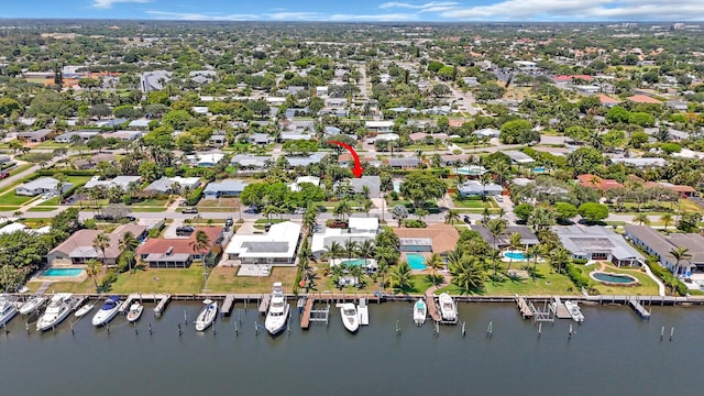 765 Lagoon Dr, North Palm Beach, FL 33408 - aerial view of property's location with a large body of water and nearby suburban area