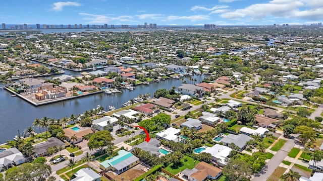 765 Lagoon Dr, North Palm Beach, FL 33408 - view of property location with a skyline view, nearby suburban area, and a nearby body of water