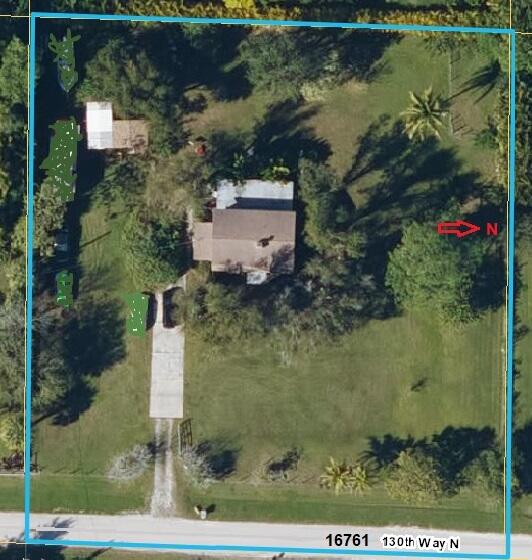 16761 130th Way N, Jupiter, FL 33478 - aerial view of property and surrounding area with property boundaries highlighted
