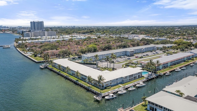 aerial view of a large body of water