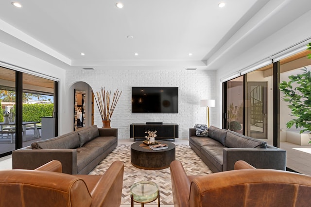 160 Periwinkle Dr, Hypoluxo, FL 33462 - living room featuring recessed lighting and arched walkways