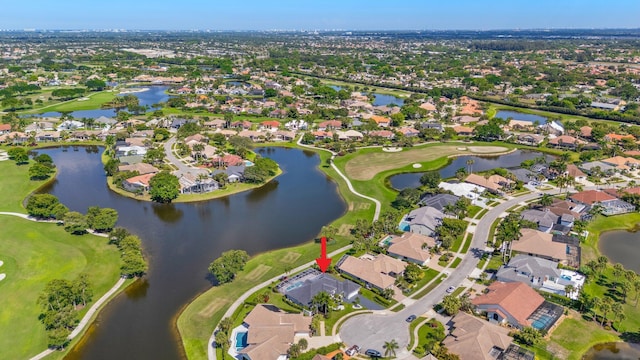 17726 Litten Dr, Boca Raton, FL 33498 - aerial overview of property's location with nearby suburban area, a golf course, and a nearby body of water