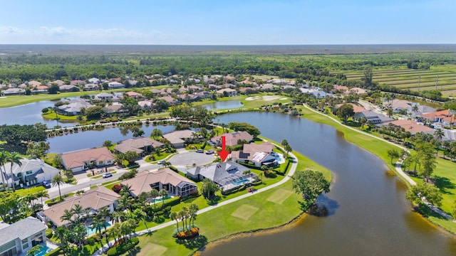 17726 Litten Dr, Boca Raton, FL 33498 - aerial view of residential area with a nearby body of water and a golf course