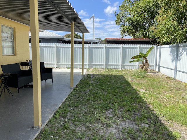 view of yard featuring a patio