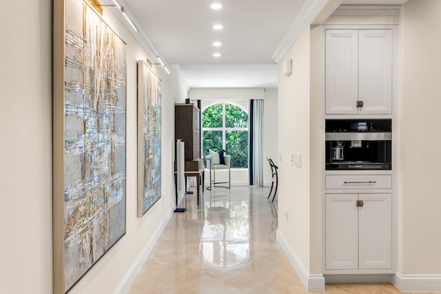 400 S Ocean Blvd Unit R25, Boca Raton, FL 33432 - hallway with recessed lighting, baseboards, and light marble finish flooring