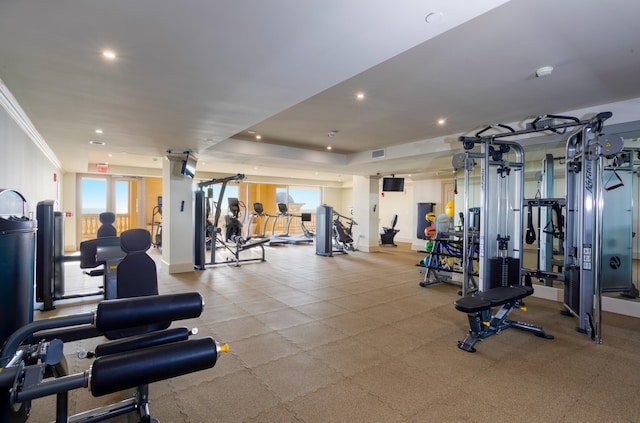 400 S Ocean Blvd Unit R25, Boca Raton, FL 33432 - gym with recessed lighting and baseboards